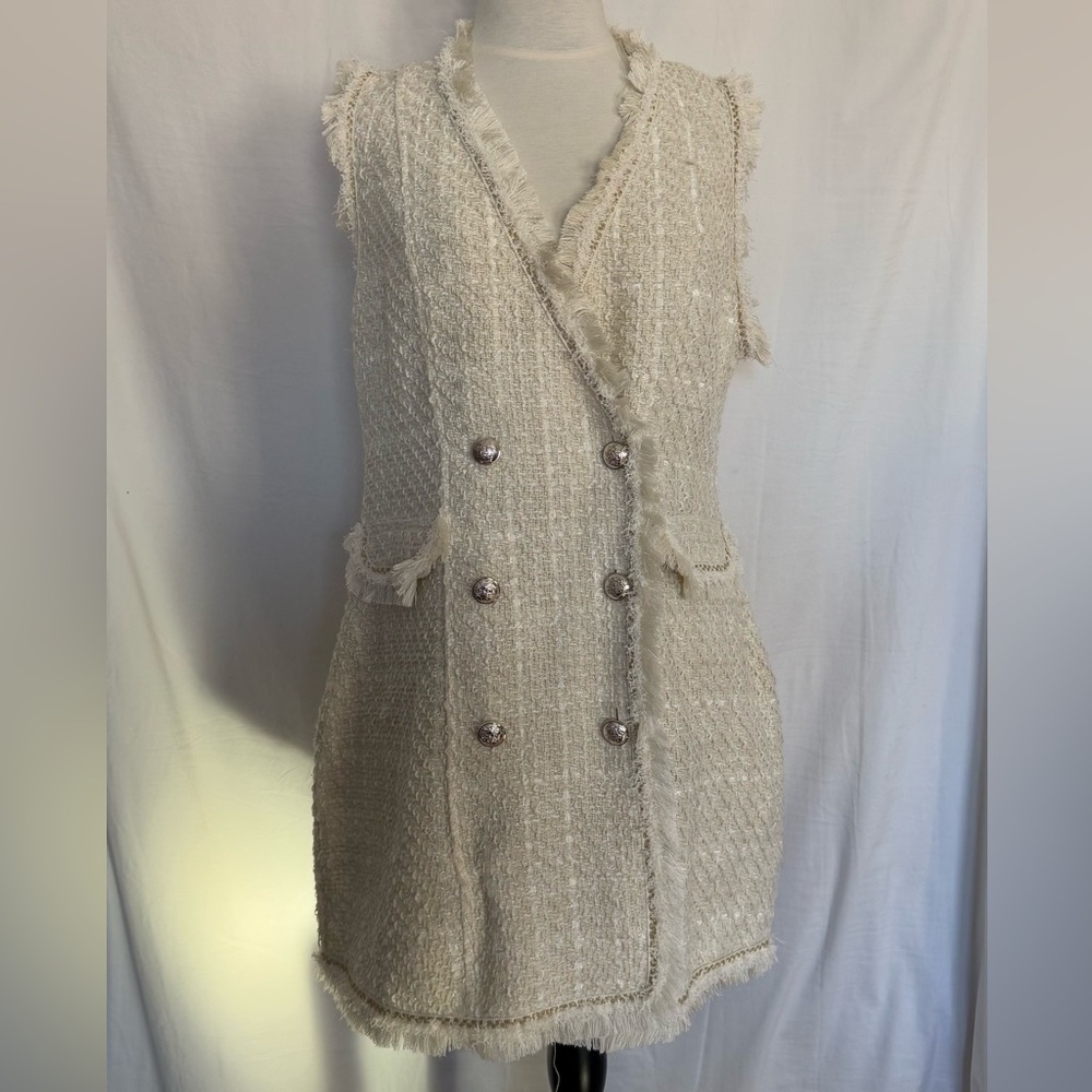 Trixxi Juniors Tweed Button Dress
